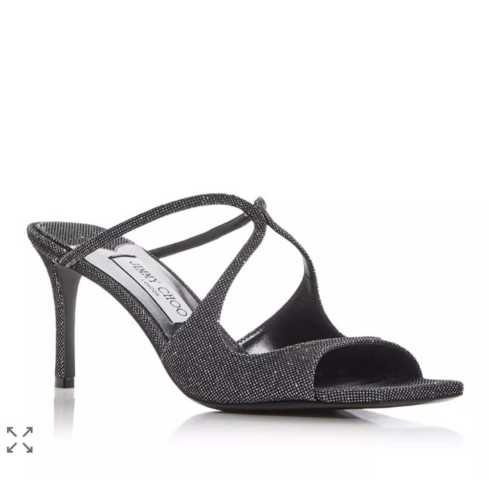 Jimmy Choo Glittering Black Strappy Heels